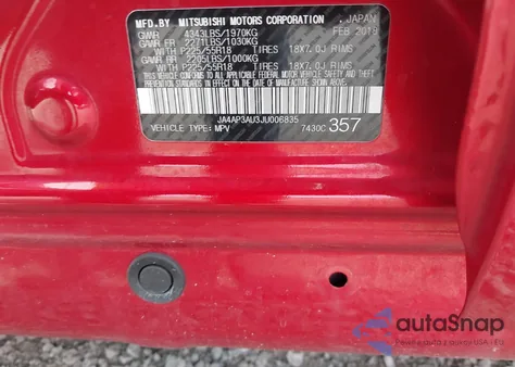 2018 Mitsubishi Outlander Sport 2.0 Es z USA, uszkodzony, nr VIN JA4AP3AU3JU006835